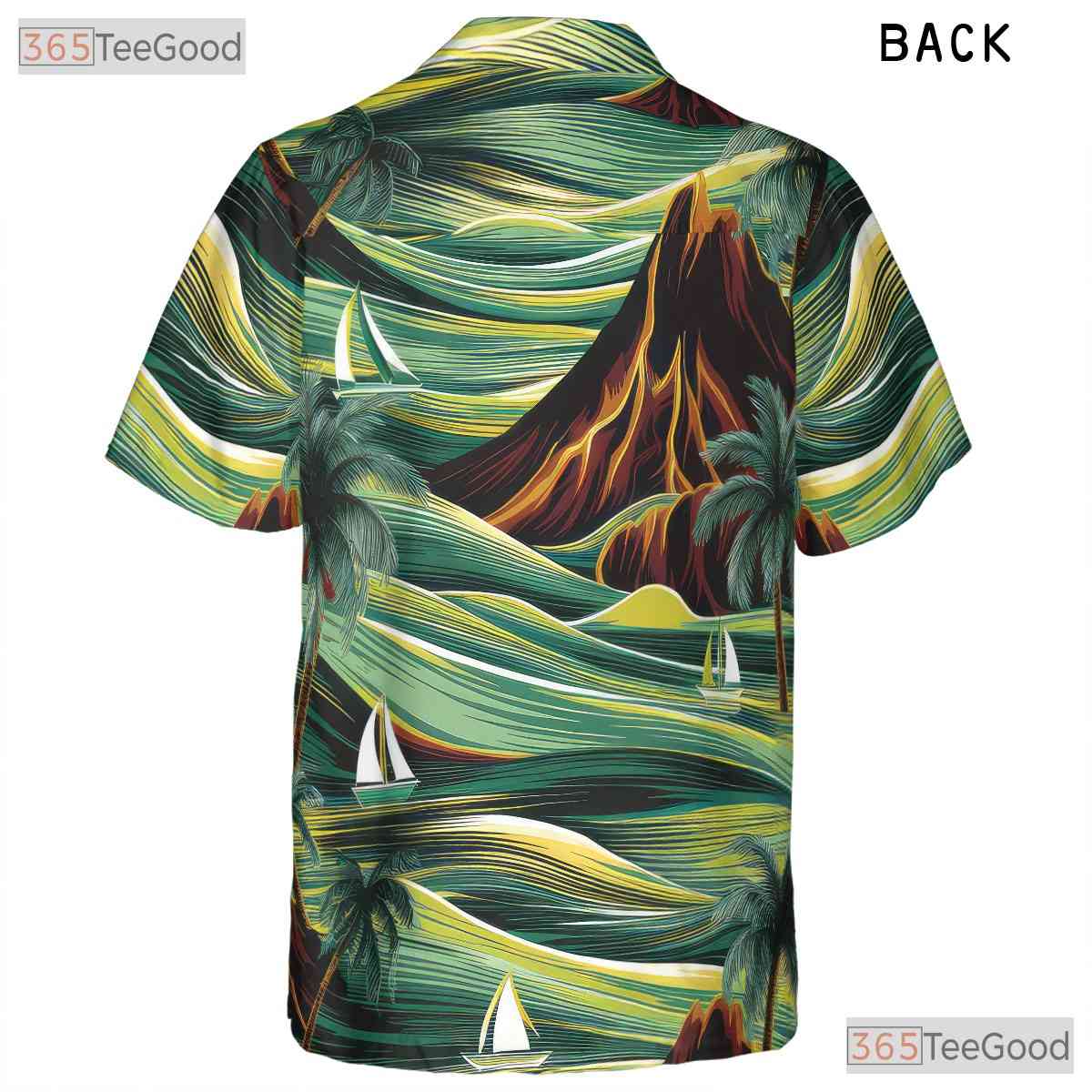 Tropical Sunset Hawaiian Tee - Palm Trees & Waves Summer Vibes Adults