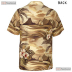 Blue Ocean Hawaiian Tee - Palm Tree Tropical Aloha Floral Print Unisex