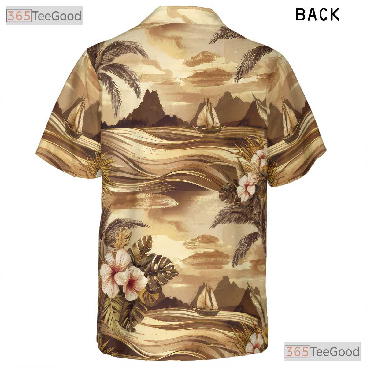 Blue Ocean Hawaiian Tee - Palm Tree Tropical Aloha Floral Print Unisex