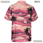Pink Sunset Palm Hawaiian Shirt - Aloha Hibiscus Beachwear Men