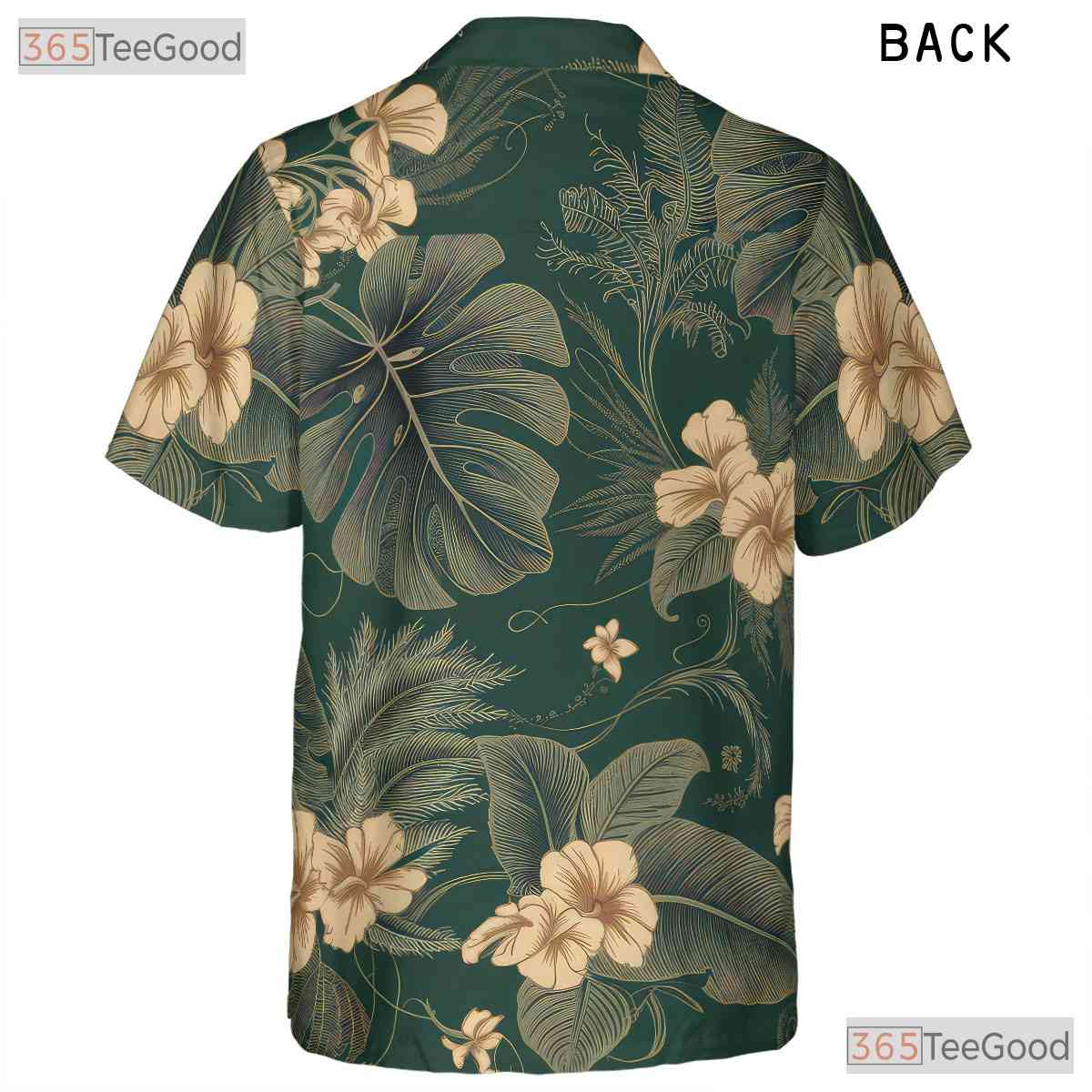 Unisex Tropical Hawaiian Tee - Green Monstera Leaf & Jungle Floral Women