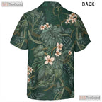 Green Aloha Monstera Leaf Hawaiian Shirt - Jungle Tropical Beachwear Adults