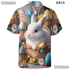 Easter Bunny Hawaiian Tee - Spring Basket with Colorful Eggs Print Unisex