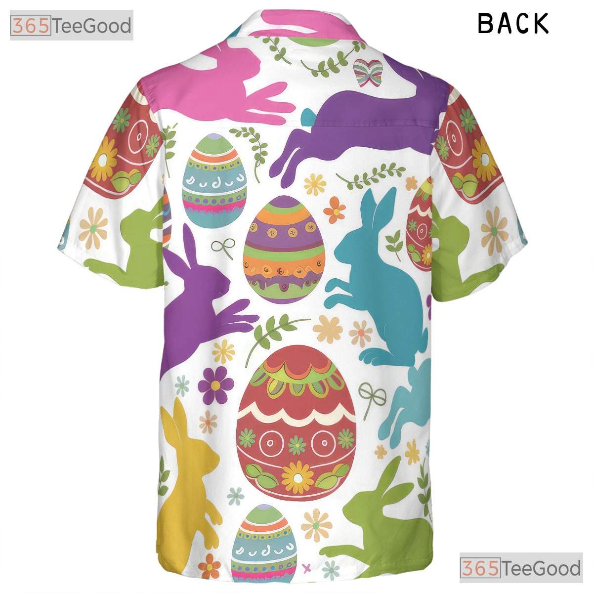 Festive Easter Bunny Hawaiian Shirt - Spring Colorful Eggs Design Adults