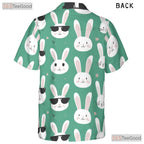 Green Easter Bunny Face Hawaiian Tee - Spring Holiday Rabbit Style Men