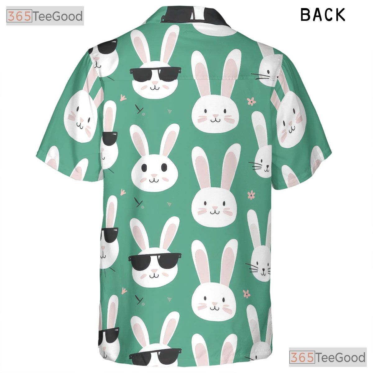 Green Easter Bunny Face Hawaiian Tee - Spring Holiday Rabbit Style Men