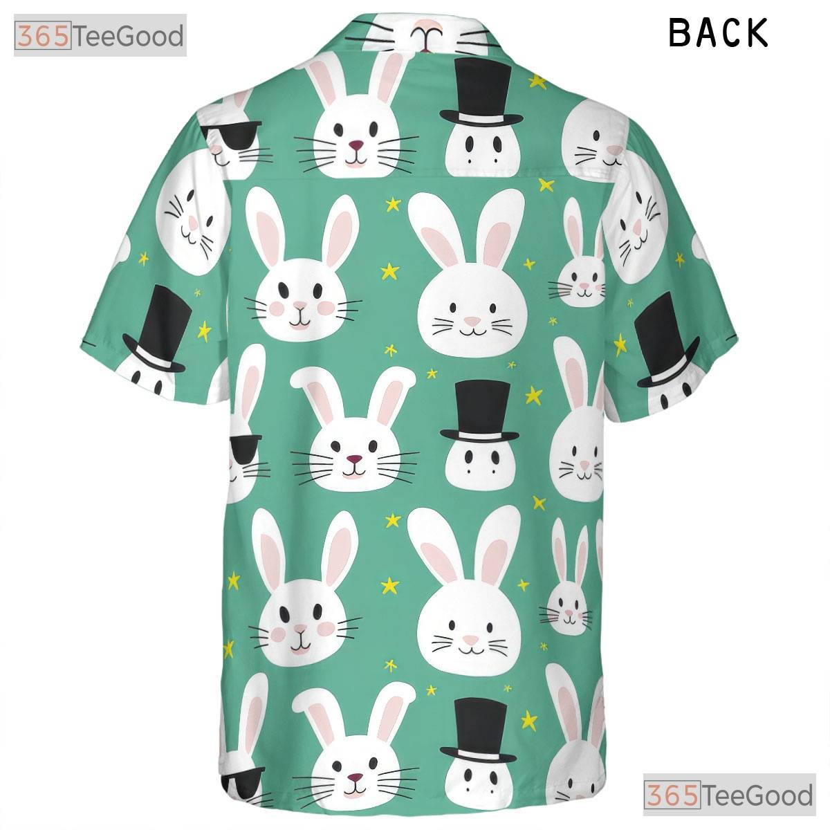 Cute Bunny Face Easter Hawaiian Shirt - Green Spring Rabbit Aesthetic Women