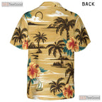 Palm Tree Hibiscus Hawaiian Tee - Vintage Aloha Beach Style Women S to 5XL