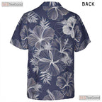 Tropical Blue White Hibiscus Hawaiian Shirt - Unisex Aloha Gift Size S-5XL