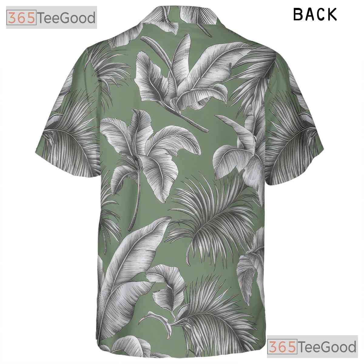 Sage Green Palm Leaf Hawaiian Shirt - Classic Aloha Beach Style Women S-5XL