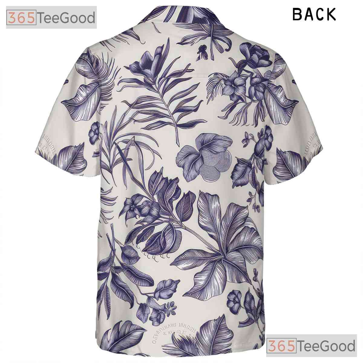 White Blue Floral Hawaiian Tee - Classic Beach Aloha Party Adults S to 5XL