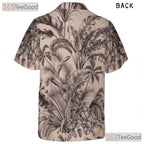 Classic Black & White Jungle Floral Aloha Shirt - Women's Hawaiian Tee