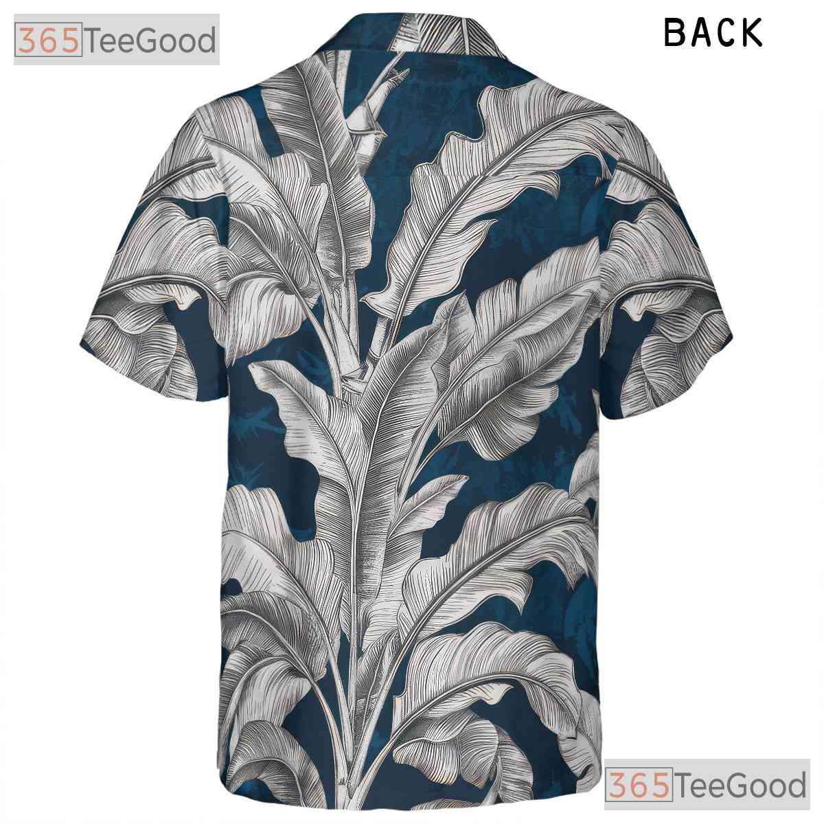 Classic Navy Palm Leaf Hawaiian Shirt - Women's Tropical Beachwear Tee