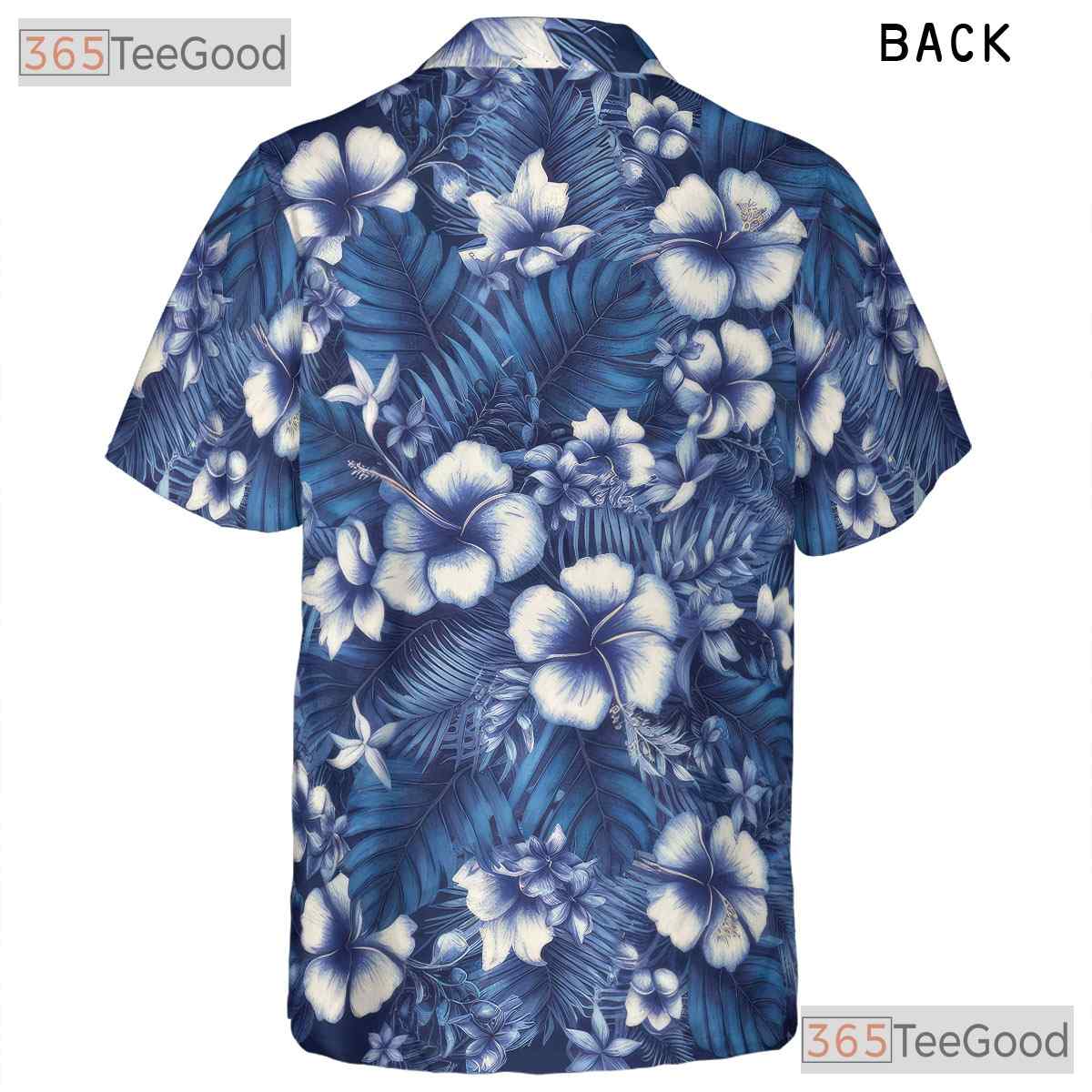 Blue Hibiscus Floral Aloha Shirt - Women's Tropical Print Beachwear Tee
