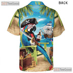 Tropical Pirate Hawaiian Shirt - Parrot Beach Party Tee For Men