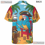 Retro Pirate Rum Hawaiian Tee - Unisex Tropical Treasure Shirt
