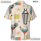 Retro Atomic Cocktail Hawaiian Tee - Unisex 1950s Lounge Shirt