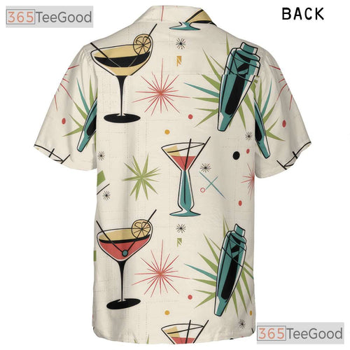 1950s Cocktail Bar Hawaiian Shirt - Vintage Atomic Tee For Men
