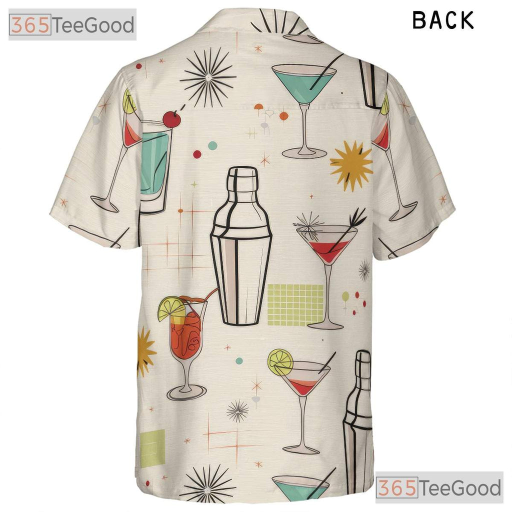 Vintage Atomic Martini Hawaiian Tee - Mid-Century Shirt Women
