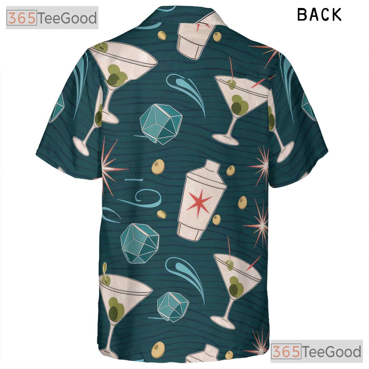 Unisex Atomic Bar Hawaiian Shirt - Vintage Martini Lounge Tee