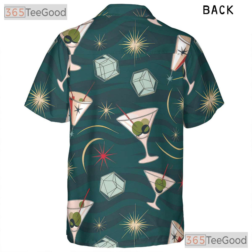 Minimalist Palm Tree Hawaiian Shirt - Black White Tee For Men