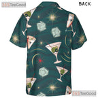 Minimalist Palm Tree Hawaiian Shirt - Black White Tee For Men