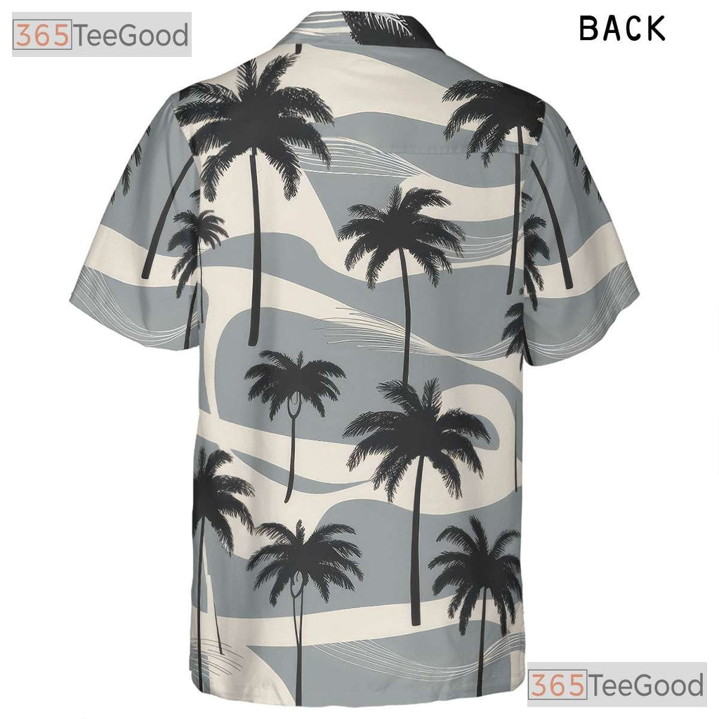 Elegant Minimal Palm Tree Hawaiian Tee - Unisex Aloha Shirt