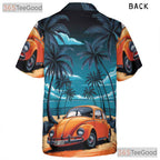 Retro Tropical Palm Hawaiian Shirt - Summer Beach Tee For Men