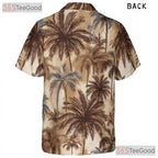 Retro Palm Tree Hawaiian Shirt for Men - Tropical Beach Vacation Tee