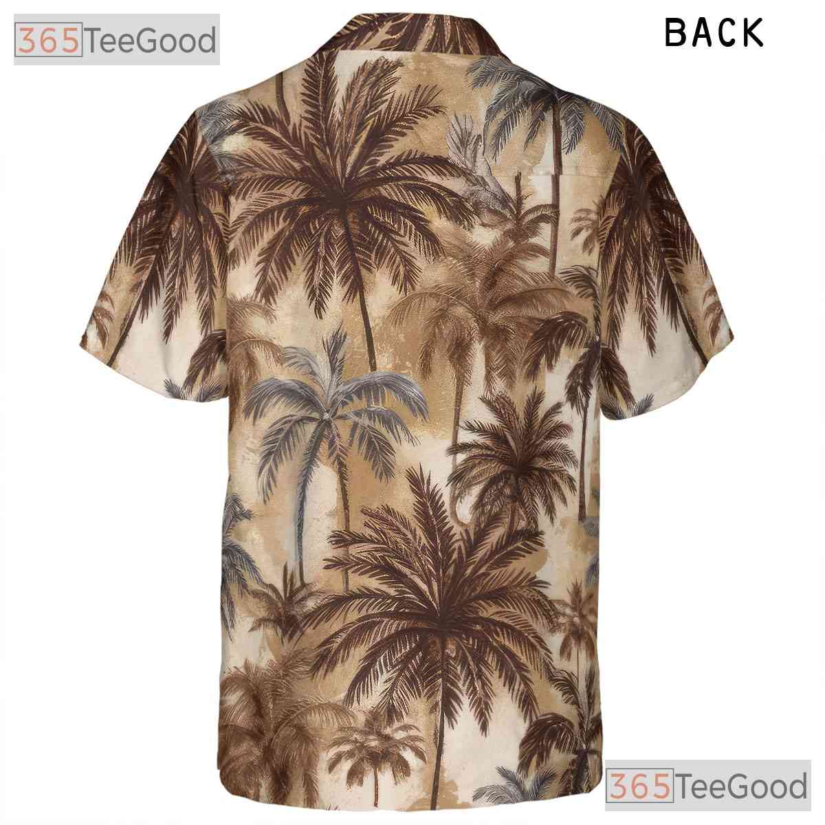 Retro Palm Tree Hawaiian Shirt for Men - Tropical Beach Vacation Tee