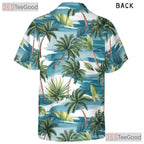Unisex Palm Leaf Ocean Breeze Hawaiian Tee - Tropical Summer Aloha Shirt