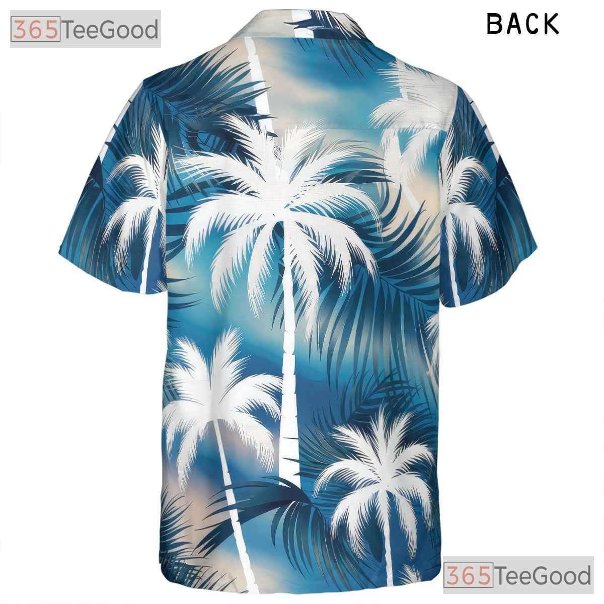 Sky Blue Tropical Aloha Hawaiian Tee - Women's Palm Tree Summer Outfit