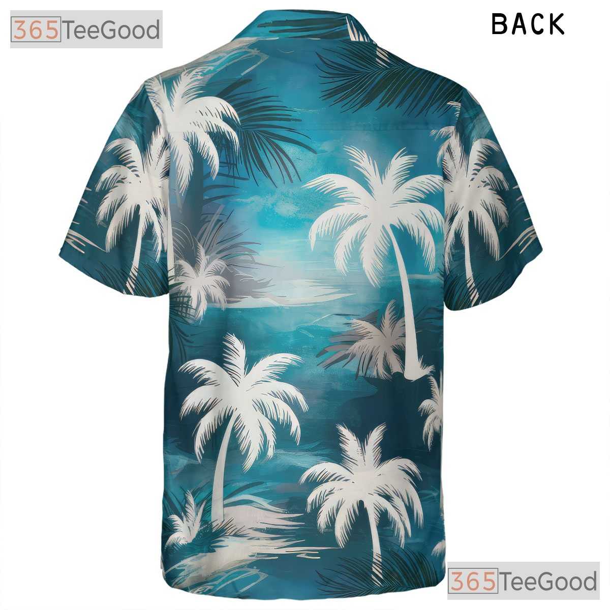 Unisex Sky Blue Aloha Hawaiian Shirt - Palm Tree Tropical Island Style Tee