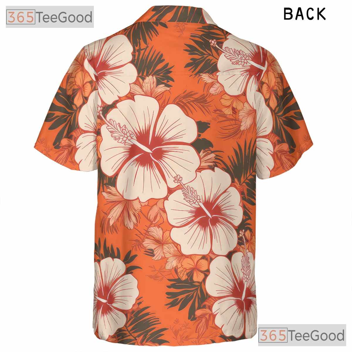 Orange Floral Aloha Hawaiian Shirt for Women - Tropical Beach Vacation Tee