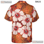 Unisex Orange Hibiscus Hawaiian Tee - Tropical Summer Aloha Outfit for Adults