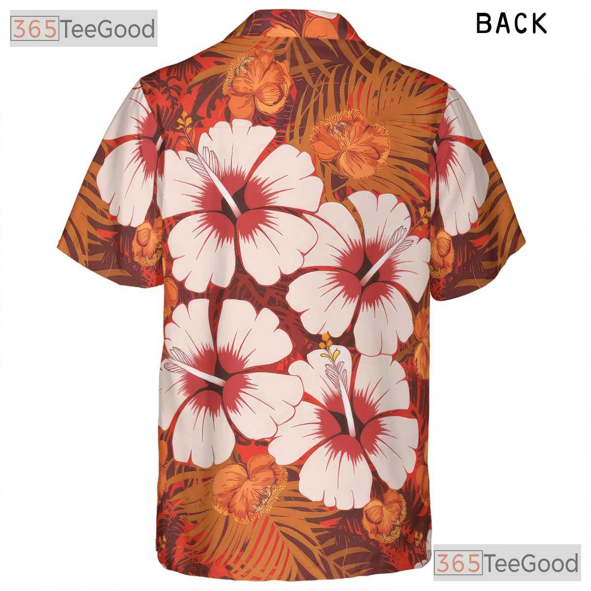 Unisex Orange Hibiscus Hawaiian Tee - Tropical Summer Aloha Outfit for Adults
