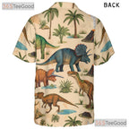 Adult Prehistoric Dinosaur Hawaiian Tee - Unisex Camp Aloha Style Shirt