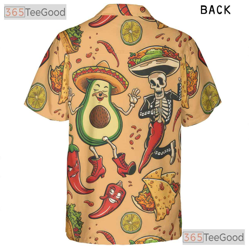 Funny Avocado Taco Hawaiian Shirt - Unisex Mexican Food Aloha Fiesta Tee