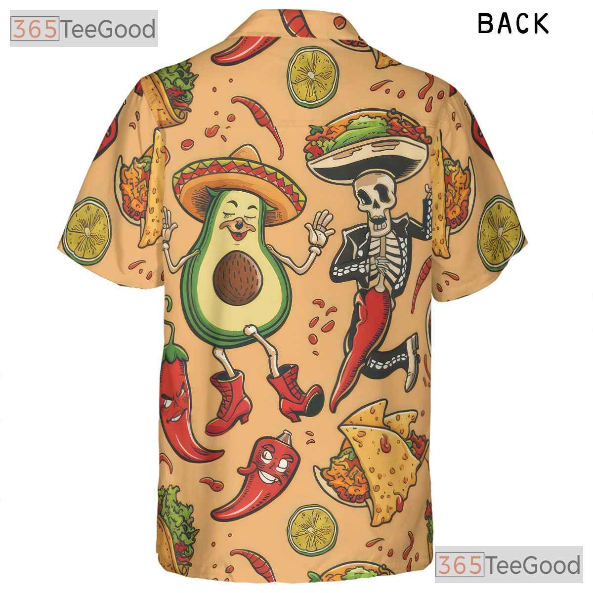 Funny Avocado Taco Hawaiian Shirt - Unisex Mexican Food Aloha Fiesta Tee