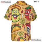 Unisex Taco Avocado Hawaiian Shirt - Funny Mexican Aloha Party Gift Tee