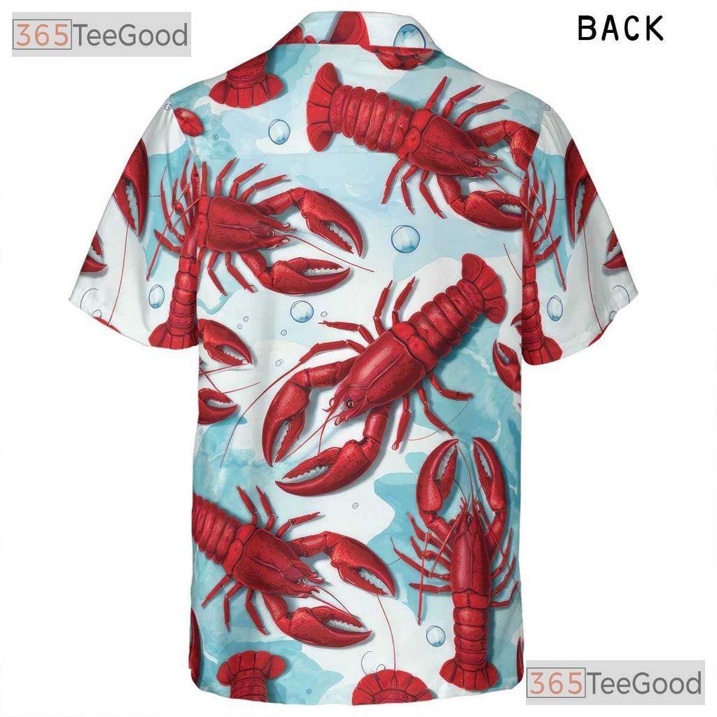 Funny Red Lobster Hawaiian Shirt - Unisex Seafood Aloha Beach Summer Tee
