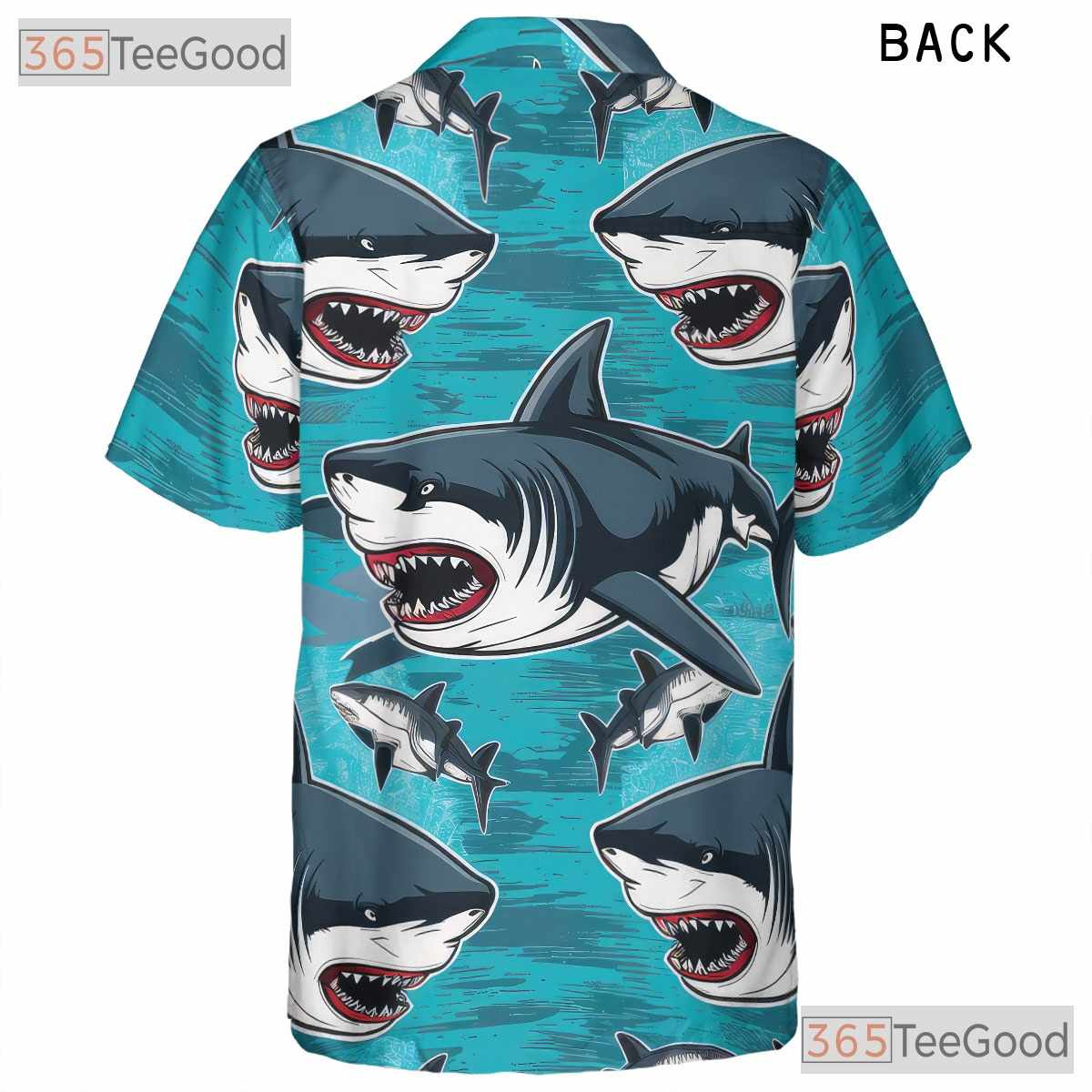 Great White Shark Hawaiian Shirt - Women's Ocean Surf Aloha Vacation Tee