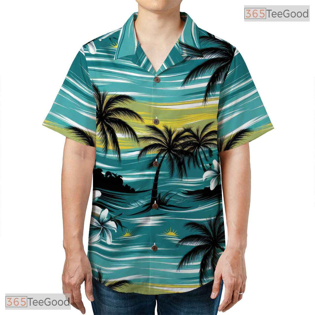 Navy Blue Tropical Hawaiian Shirt - Women's Floral Beach Outfit