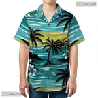 Navy Blue Tropical Hawaiian Shirt - Women's Floral Beach Outfit