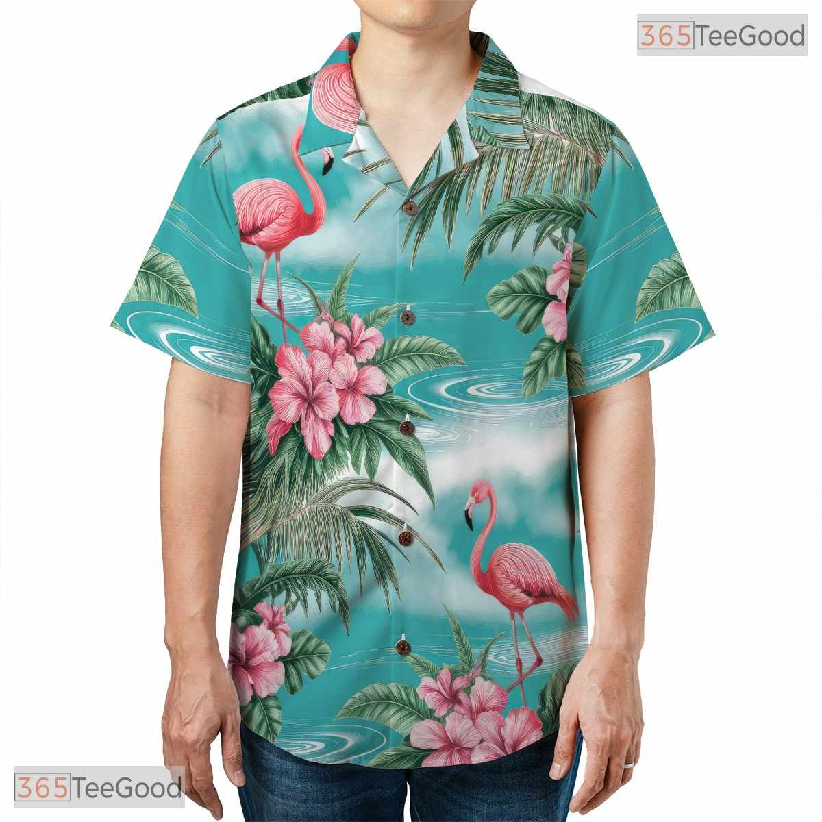 Navy Palm Leaves Hawaiian Shirt - Men's Aloha Beach Party Wear