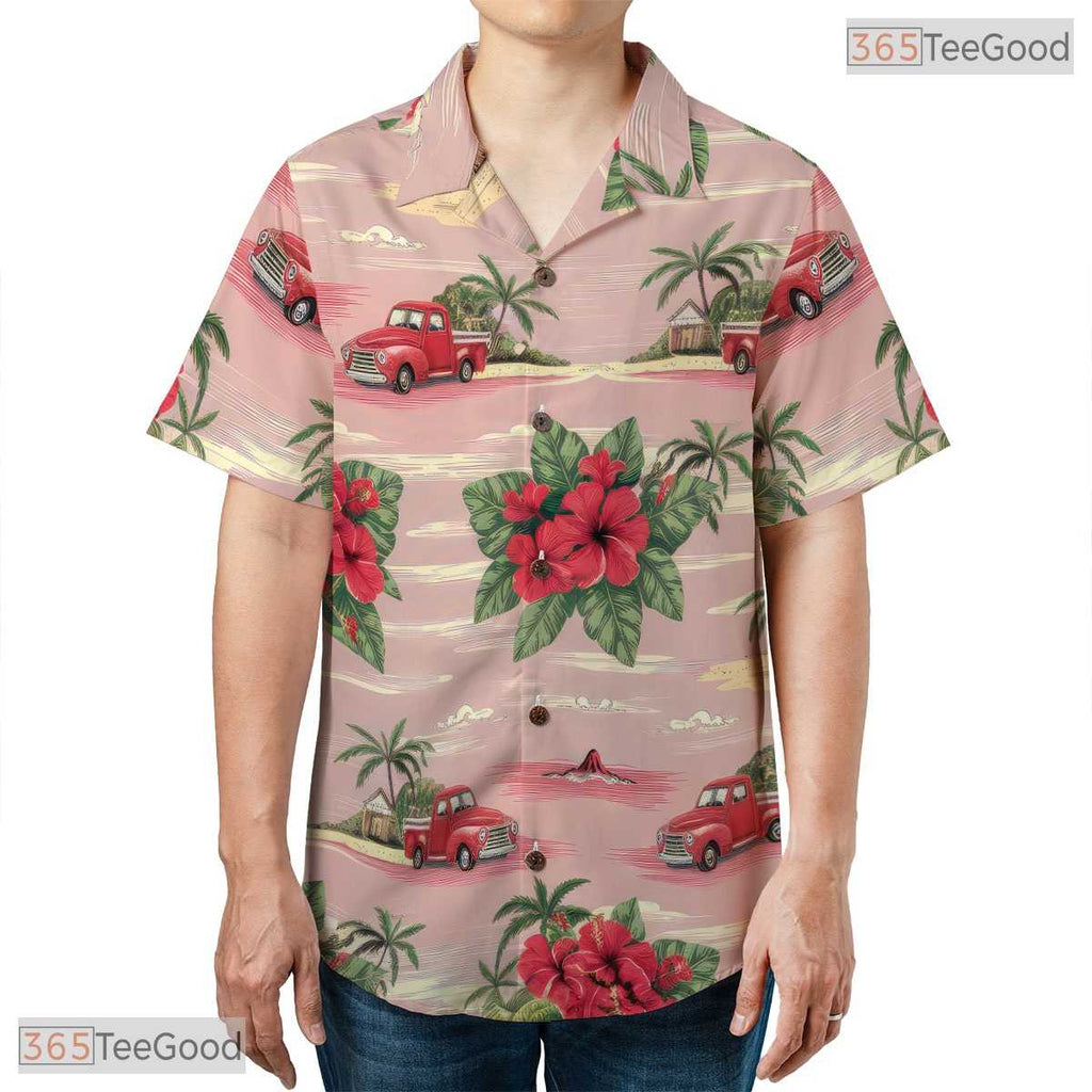 Black Teal Gold Leaf Hawaiian Shirt - Adult Aloha Party Wear