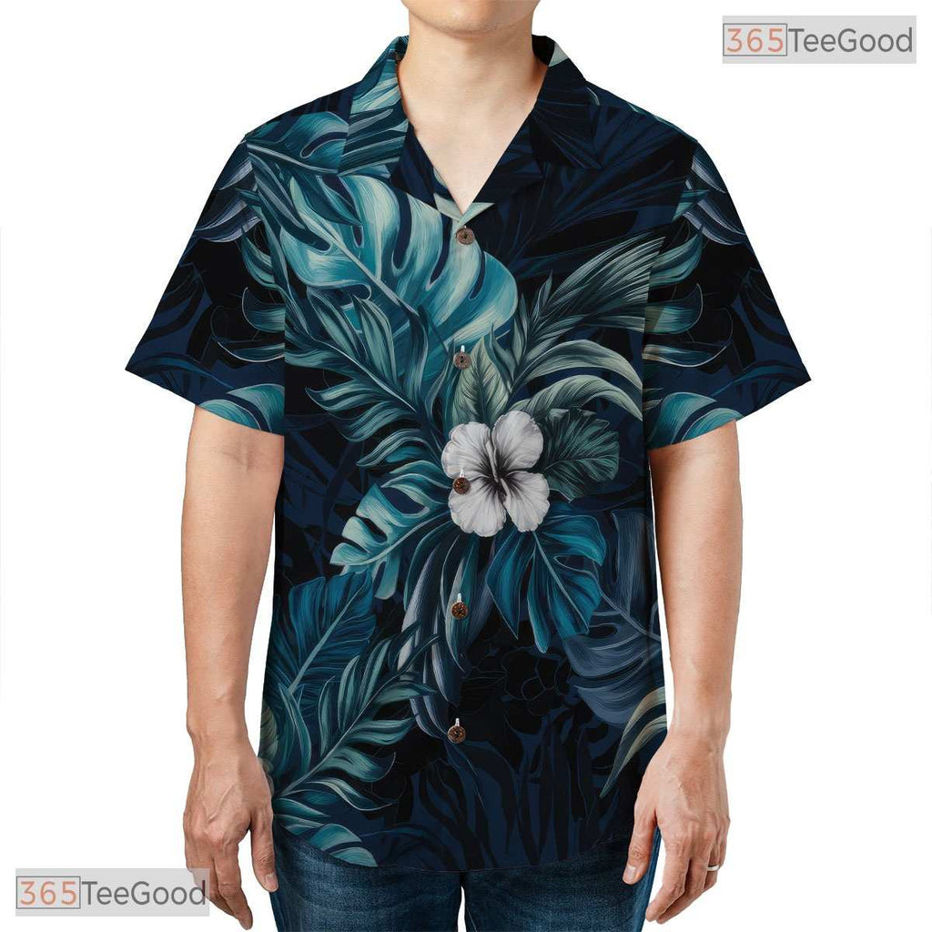 Tropical Palm Fan Print Hawaiian Shirt - Unisex Summer Beach Tee