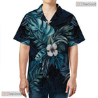 Tropical Palm Fan Print Hawaiian Shirt - Unisex Summer Beach Tee