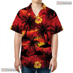 Black Floral Bird of Paradise Hawaiian Shirt - Adult Beach Outfit