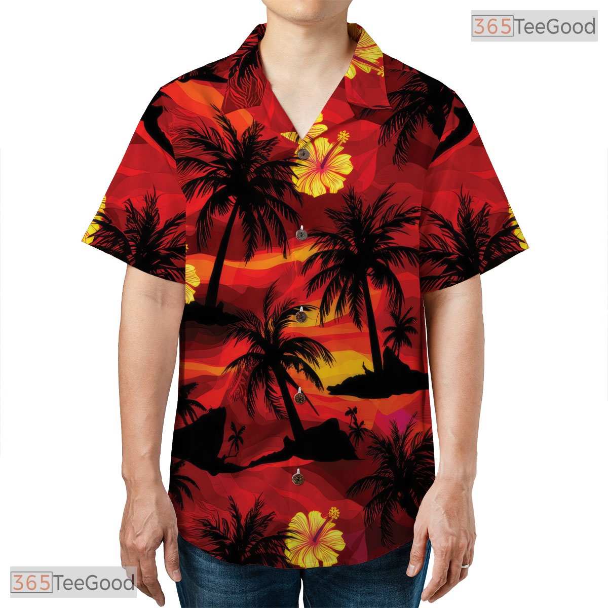 Black Floral Bird of Paradise Hawaiian Shirt - Adult Beach Outfit